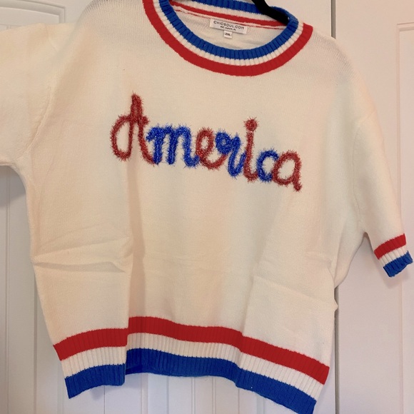 I Pledge Allegiance Sweater Crop Top, Chic Soul, 2XL - Picture 8 of 10